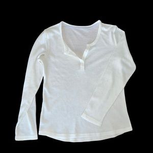 Button White Long Sleeve Top Size Medium